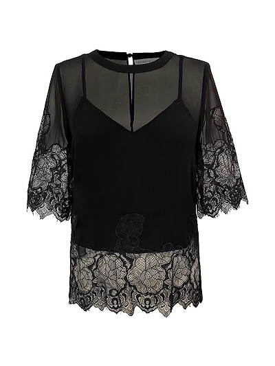 Chelsea Linnea Silk-Lace Top