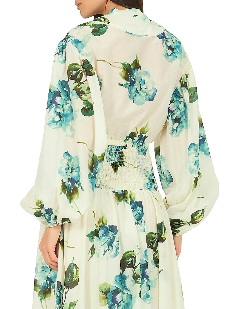 Fields Floral Cotton-Silk Blouse