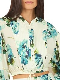 Fields Floral Cotton-Silk Blouse