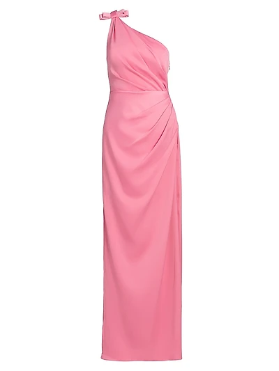 Alexis Crepe One-Shoulder Gown