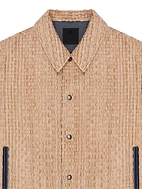 Le Clos Varsity Jacket in Raffia and Leather