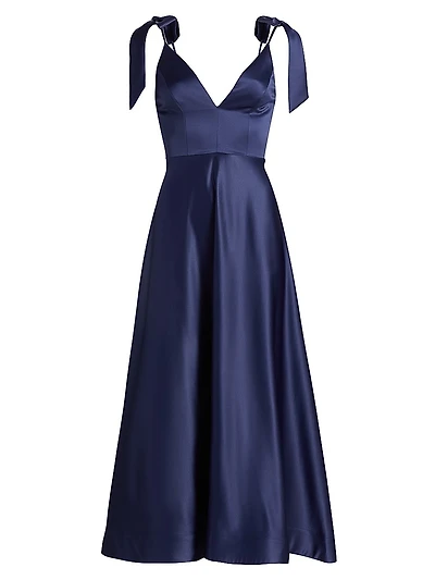 Paula Satin Midi-Dress