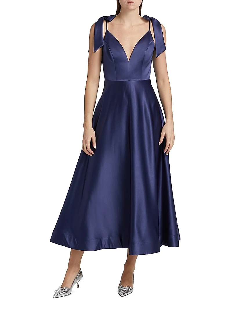 Paula Satin Midi-Dress