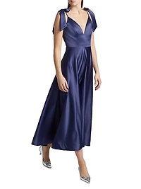 Paula Satin Midi-Dress