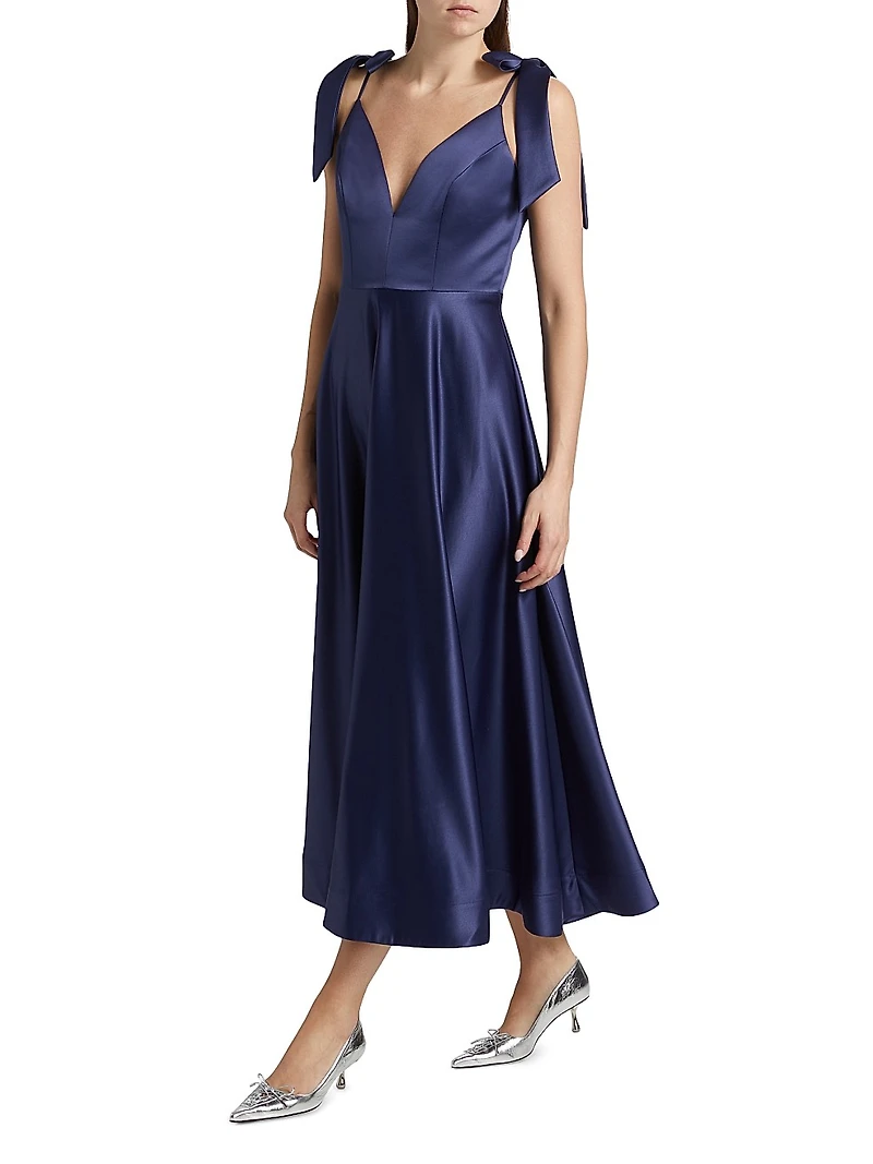 Paula Satin Midi-Dress