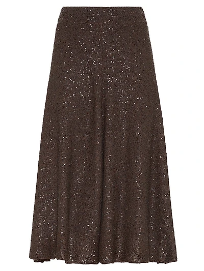 Linen, Cashmere and Silk Dazzling Texture Knit Skirt