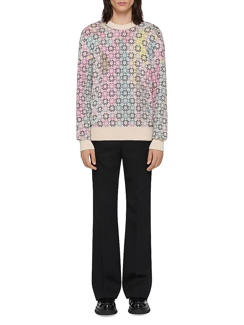 Multicolor Sweater Monogram 72 Cotton