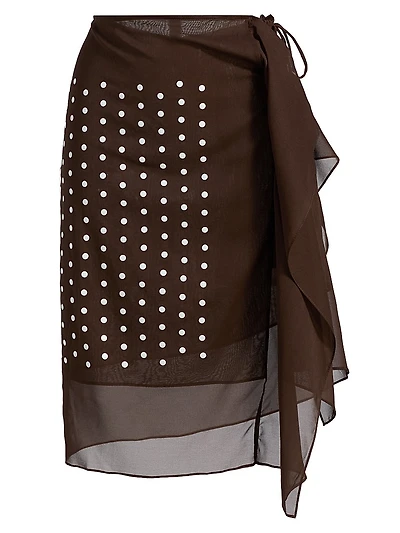 Sima Silk Poka Dot Skirt