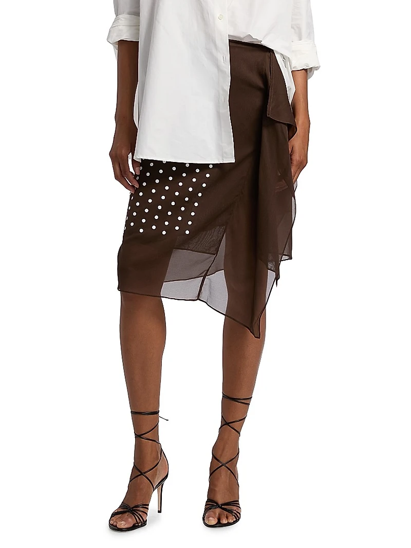 Sima Silk Poka Dot Skirt