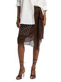 Sima Silk Poka Dot Skirt