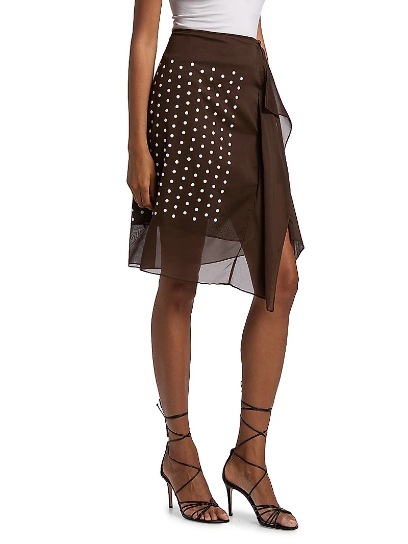Sima Silk Poka Dot Skirt