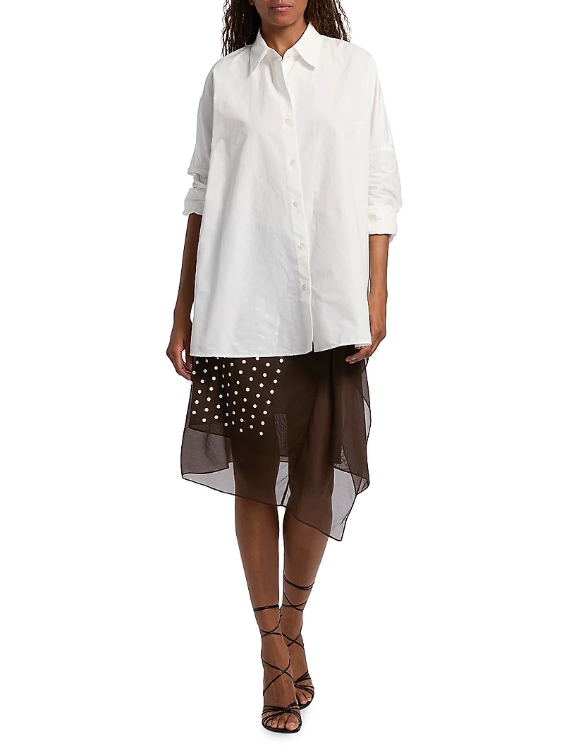 Sima Silk Poka Dot Skirt