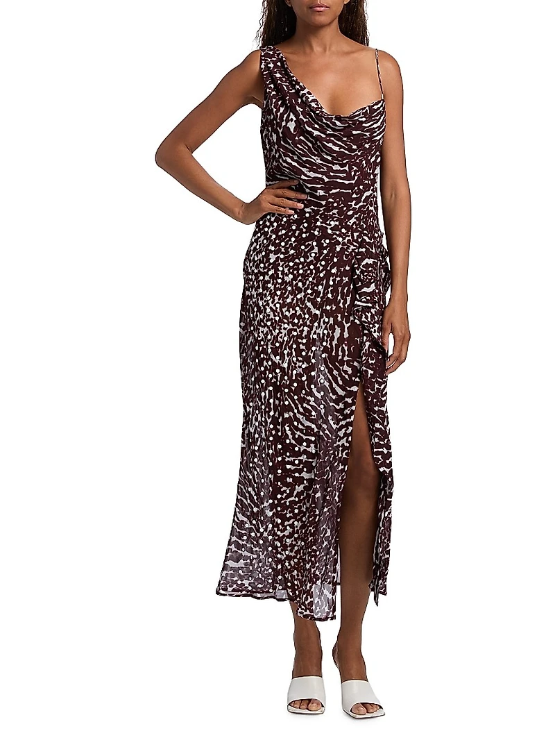 Deyon Printed Midi-Dress