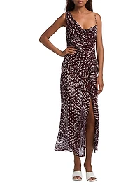 Deyon Printed Midi-Dress