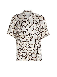 Clive Silk Short-Sleeve Oversized Shirt