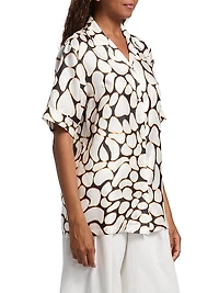 Clive Silk Short-Sleeve Oversized Shirt
