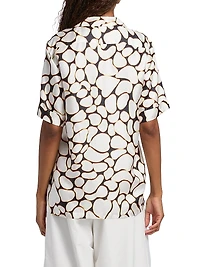 Clive Silk Short-Sleeve Oversized Shirt