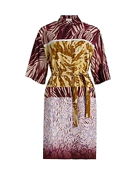 Doralia Printed Cotton Tie-Waist Shirtdress