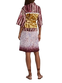 Doralia Printed Cotton Tie-Waist Shirtdress