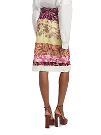 Stan Floral Lace Striped Midi-Skirt