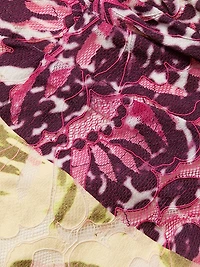 Stan Floral Lace Striped Midi-Skirt