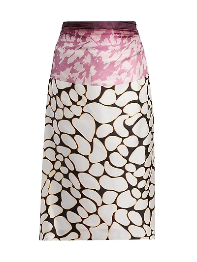 Stan Printed Silk Midi-Skirt