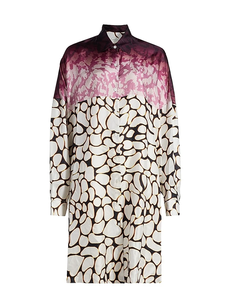 Dasia Printed Silk Shirtdress