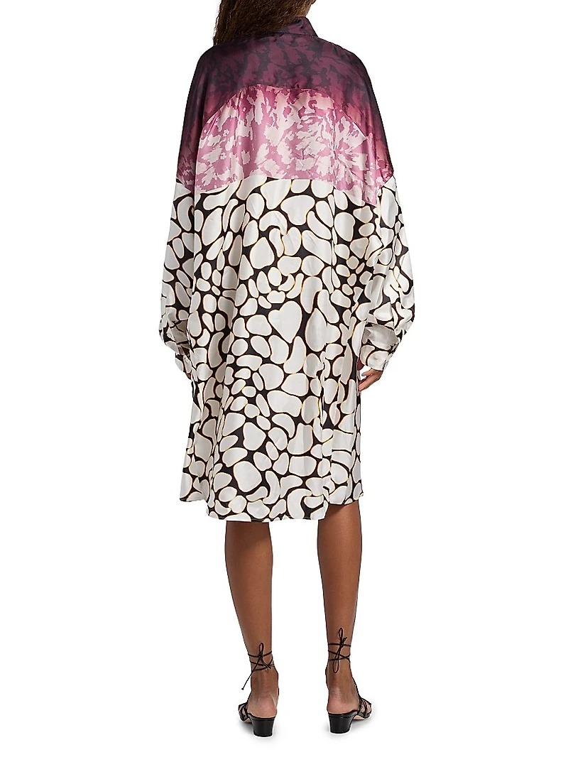 Dasia Printed Silk Shirtdress
