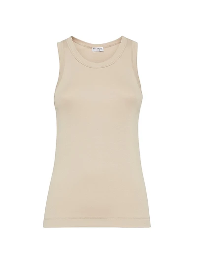 Stretch Cotton Ribbed Jersey Top