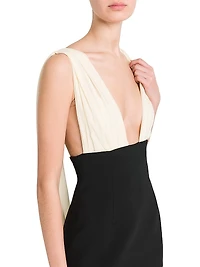 Mara Two-Tone Drape Column Gown