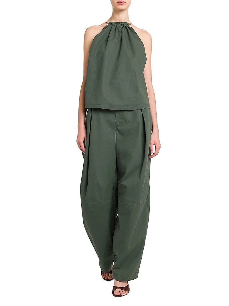 Ariele Cotton Pleated Pants