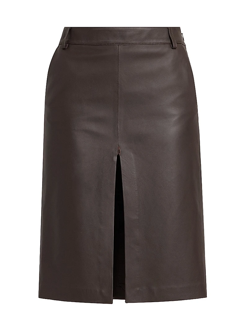 Daria Leather Midi-Skirt