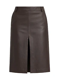 Daria Leather Midi-Skirt