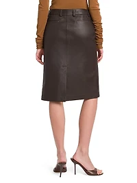 Daria Leather Midi-Skirt