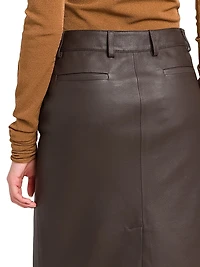 Daria Leather Midi-Skirt