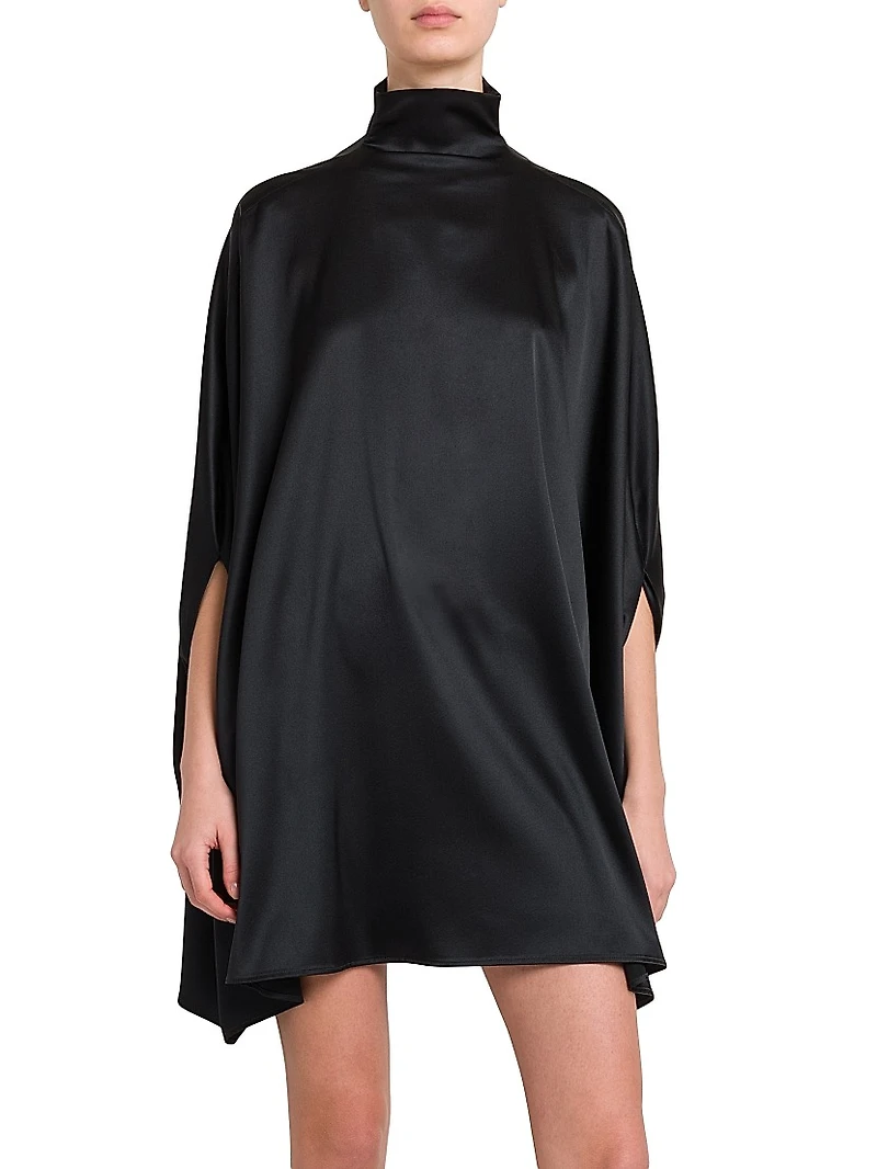 Miranda Silk Cape Minidress