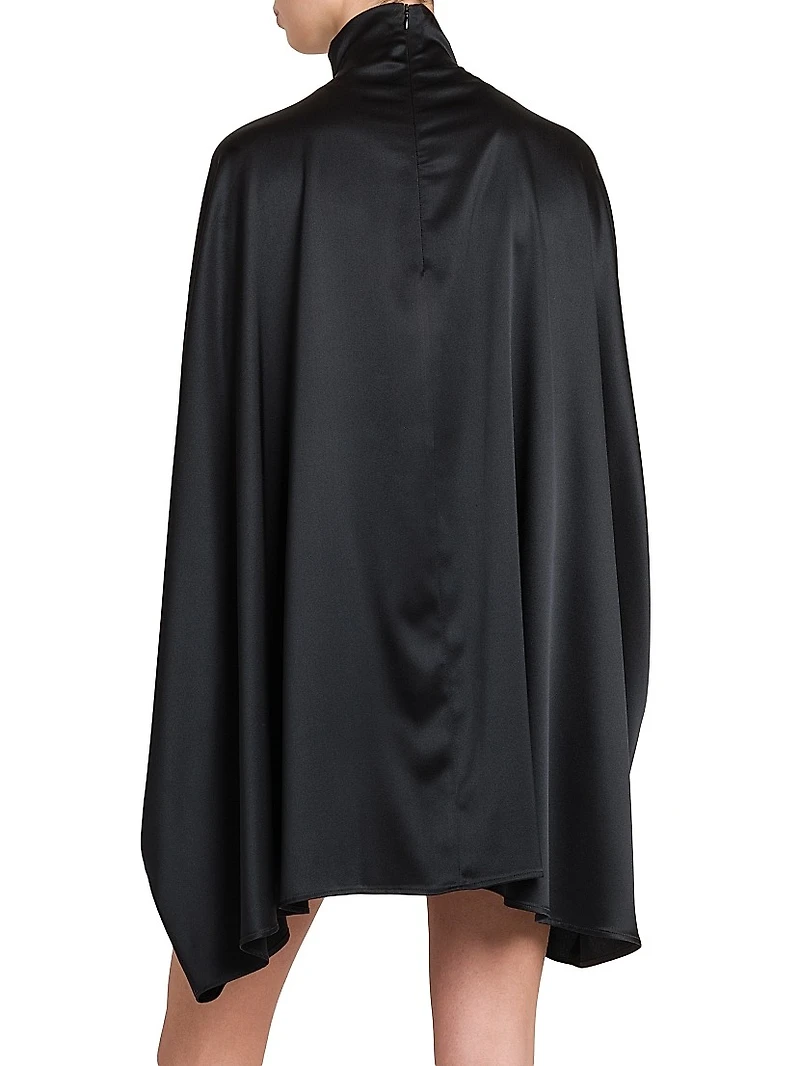 Miranda Silk Cape Minidress