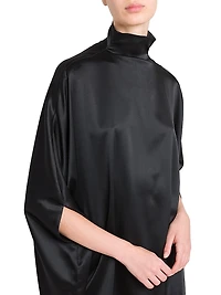 Miranda Silk Cape Minidress