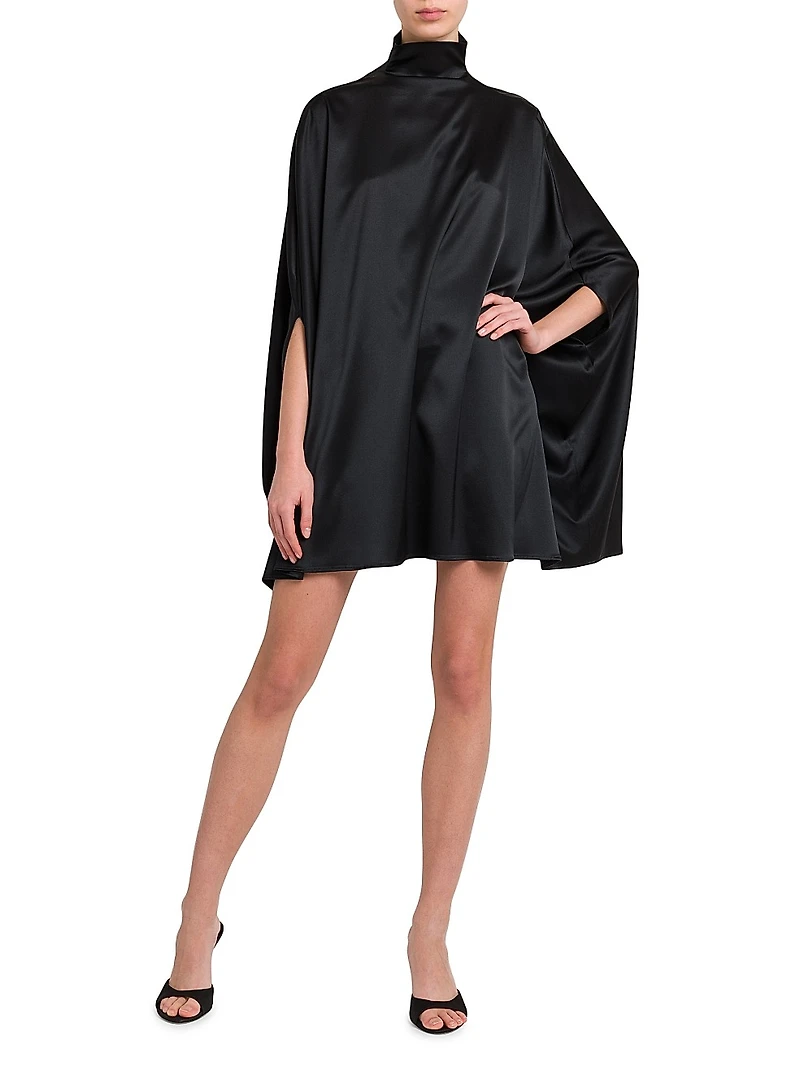 Miranda Silk Cape Minidress