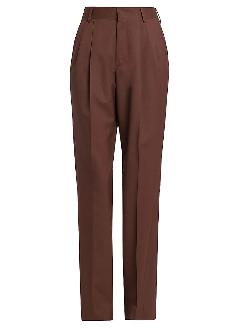 Celia Wool Double-Pleated Pants