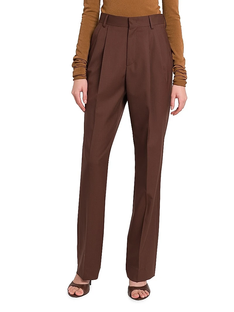 Celia Wool Double-Pleated Pants