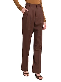 Celia Wool Double-Pleated Pants