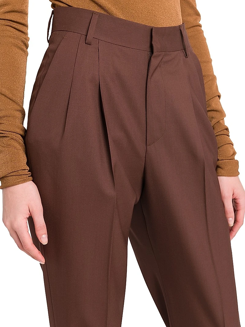 Celia Wool Double-Pleated Pants