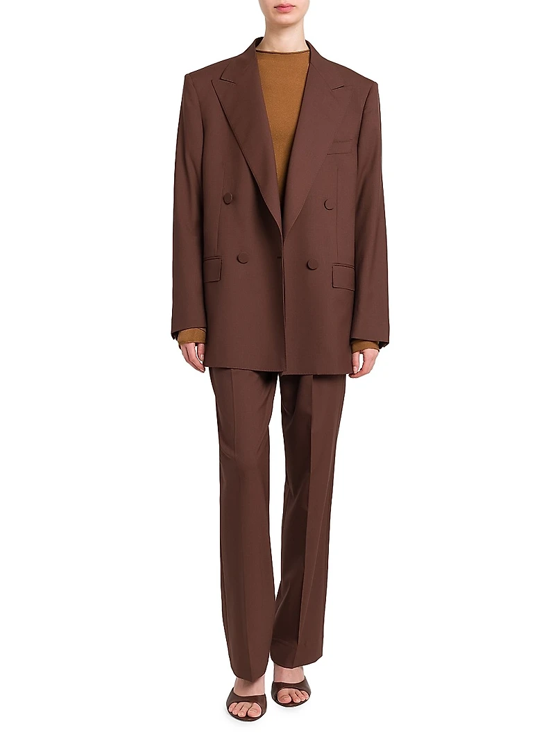 Celia Wool Double-Pleated Pants