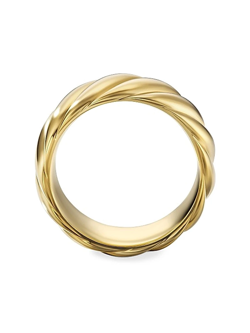 Sculpted Cable Contour Band Ring in 18K Yellow Gold, 9MM