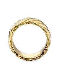 Sculpted Cable Contour Band Ring in 18K Yellow Gold, 9MM