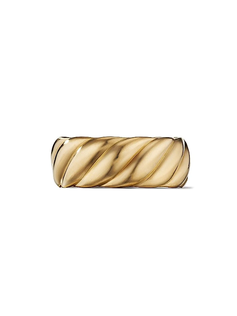 Sculpted Cable Contour Band Ring in 18K Yellow Gold, 9MM