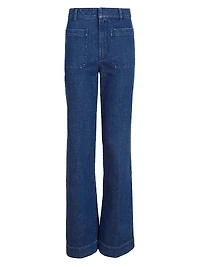 Nicole Stretch-Denim Flare Pants