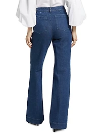 Nicole Stretch-Denim Flare Pants