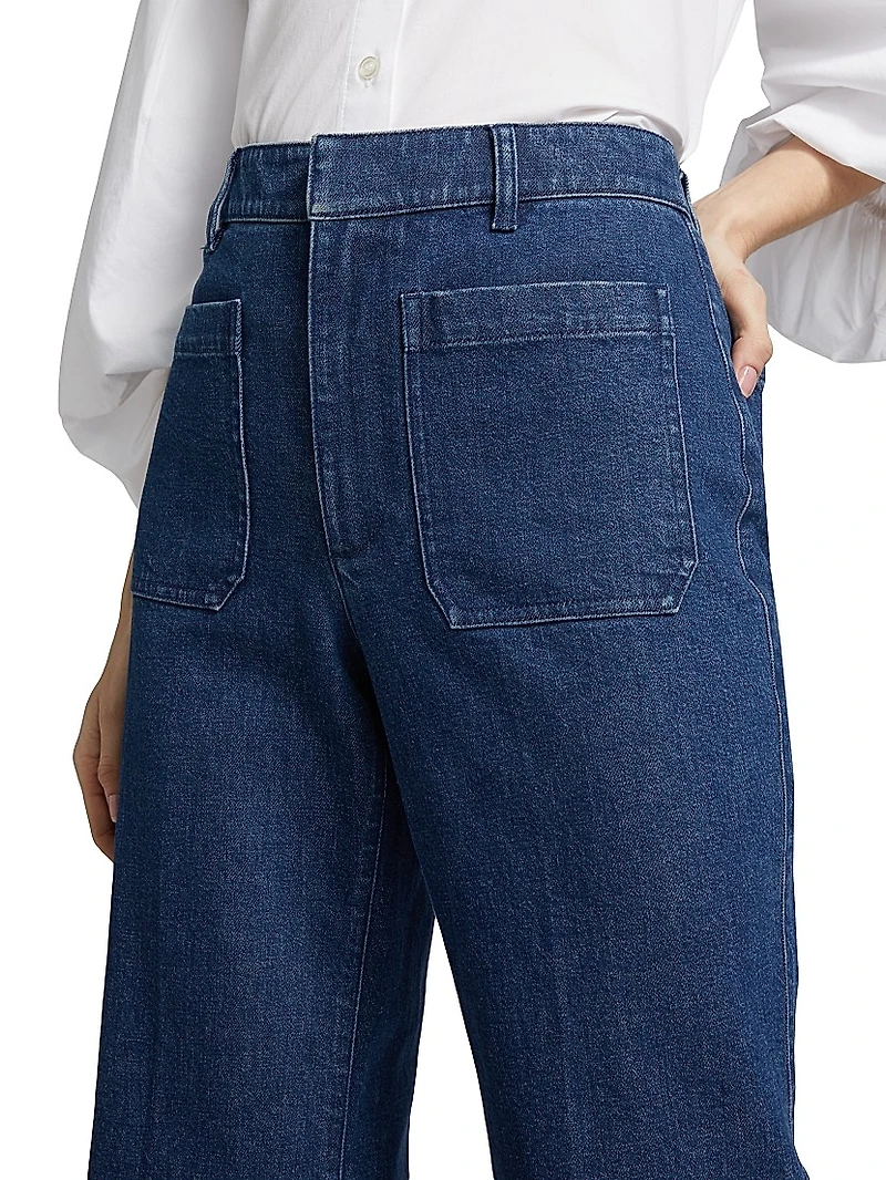 Nicole Stretch-Denim Flare Pants